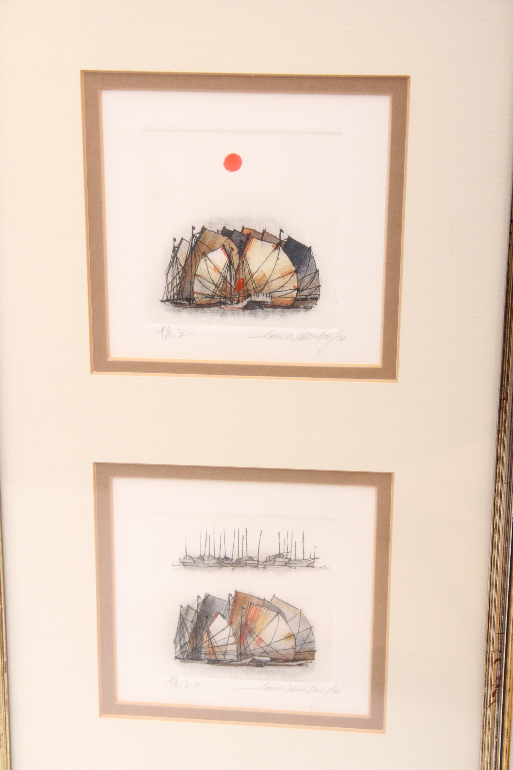 Quartet of Petite Framed Asian Art