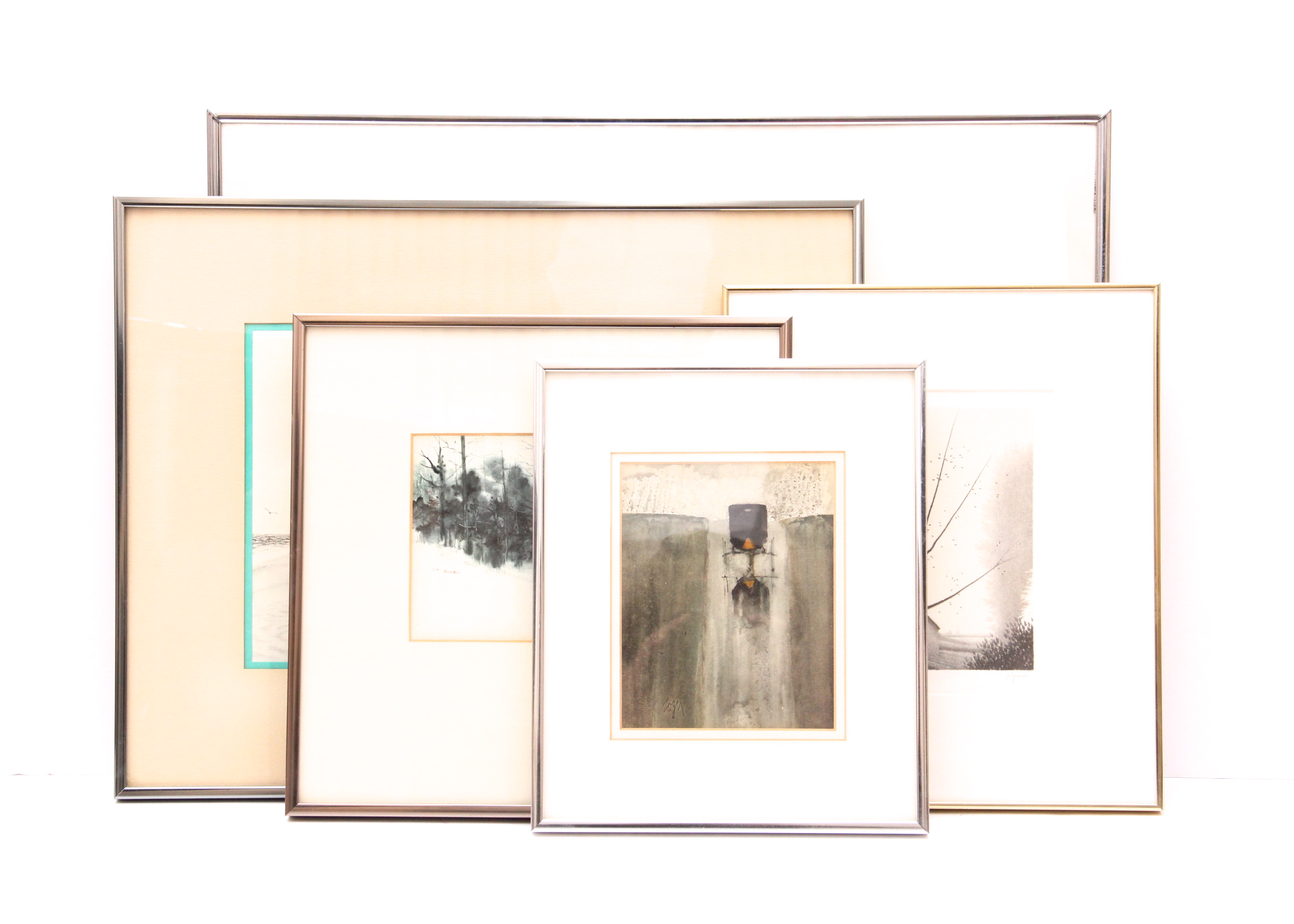 Quintet of Black and White Artworks