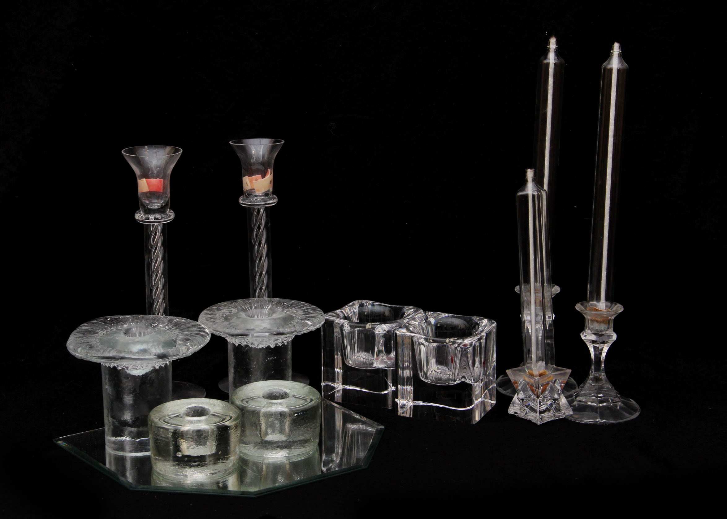 Assortment of Glass Candlesticks