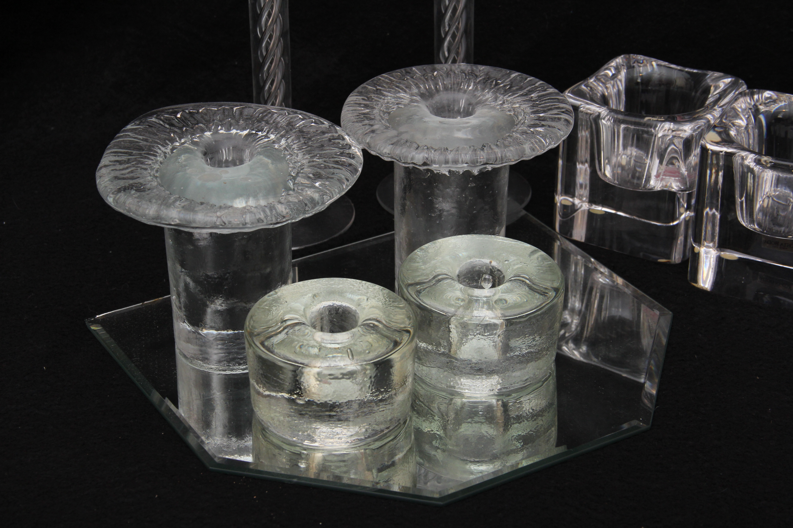 Assortment of Glass Candlesticks