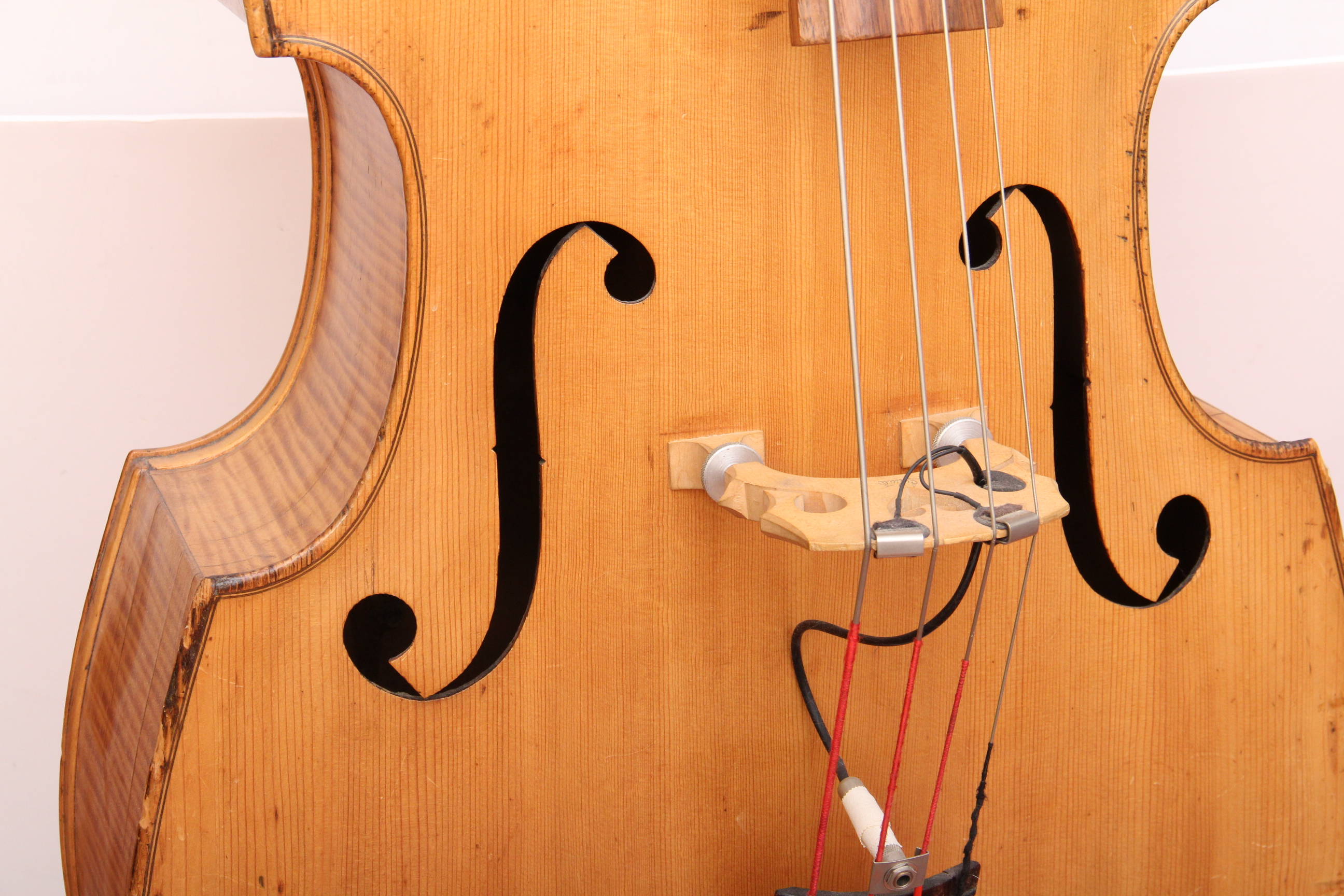 Antique Standing Bass with Electric Pickups