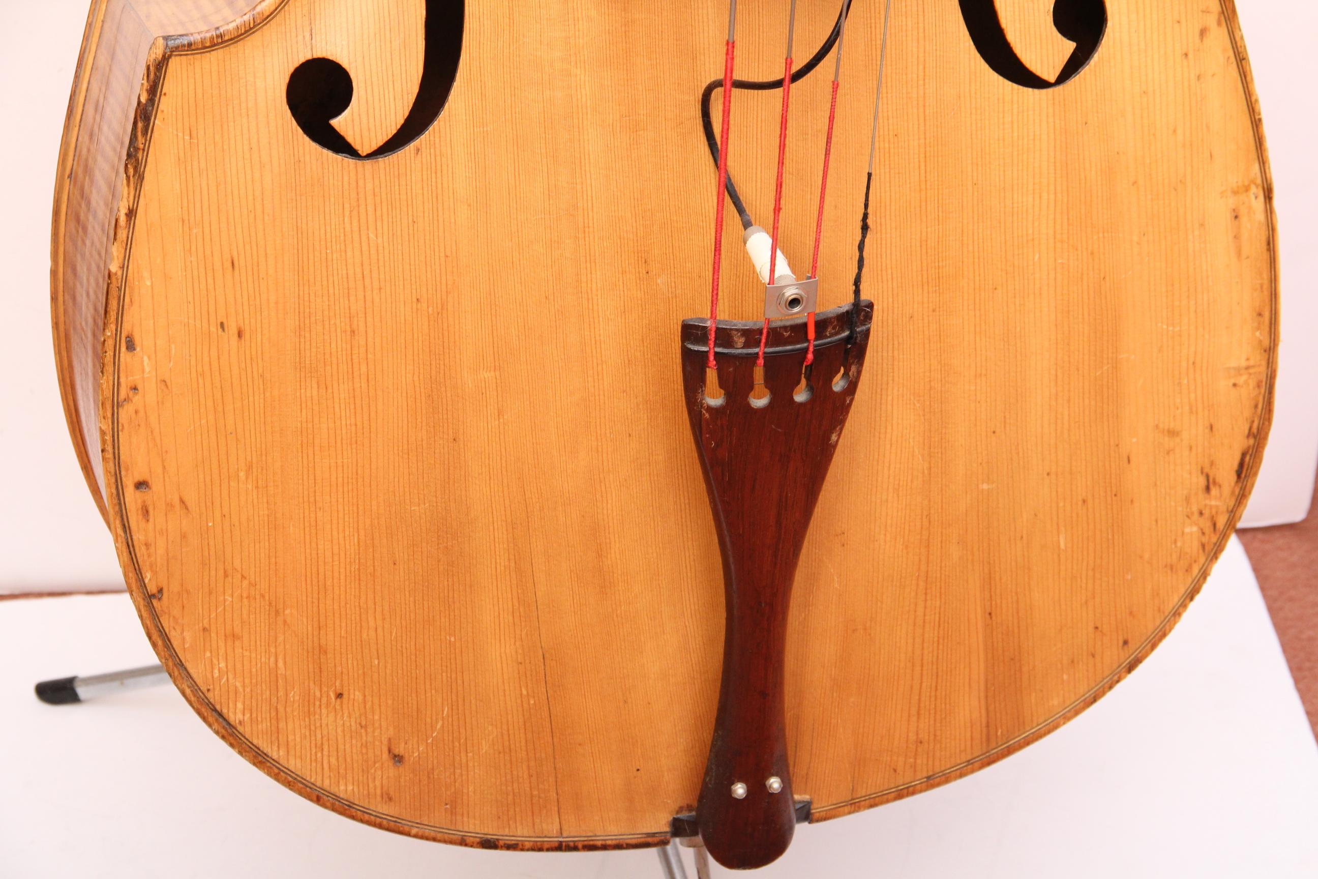 Antique Standing Bass with Electric Pickups