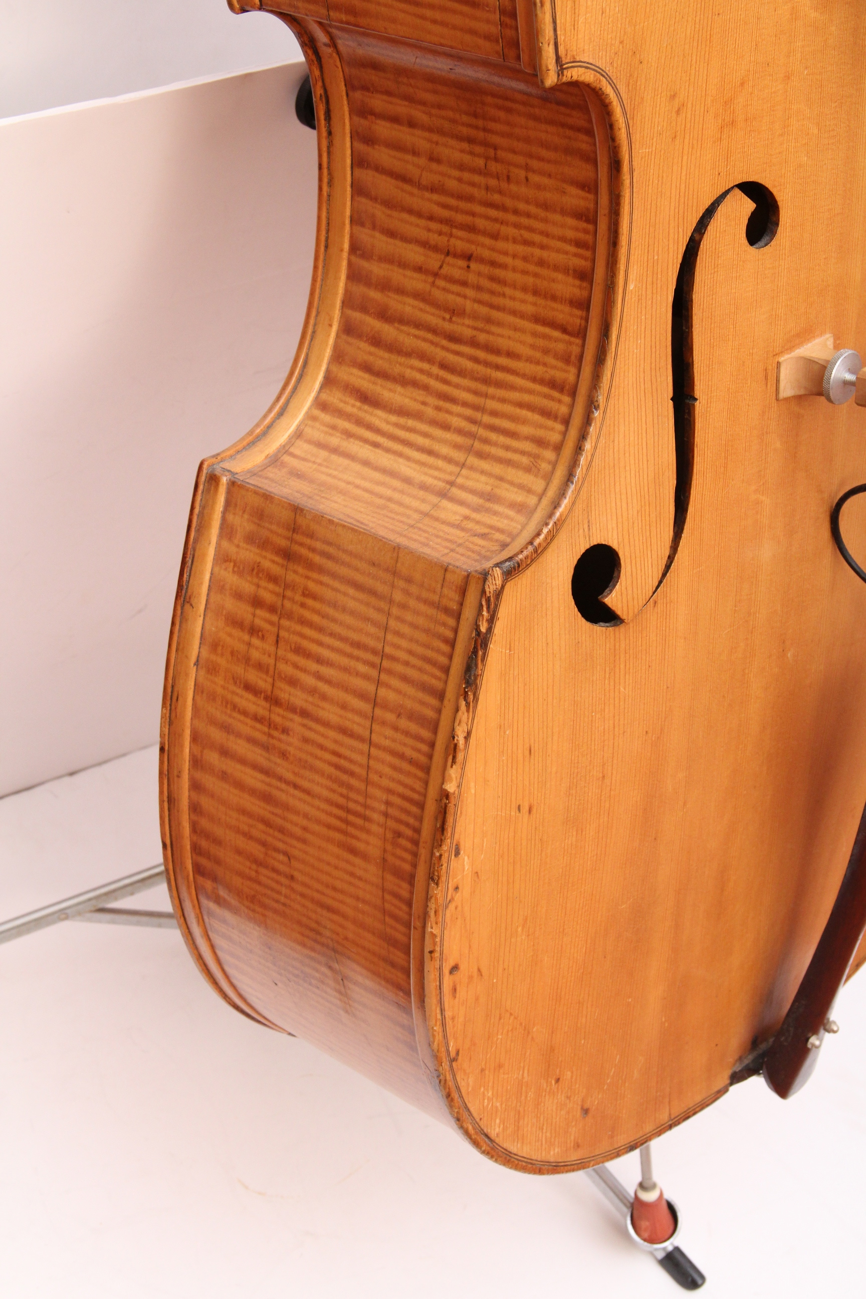 Antique Standing Bass with Electric Pickups