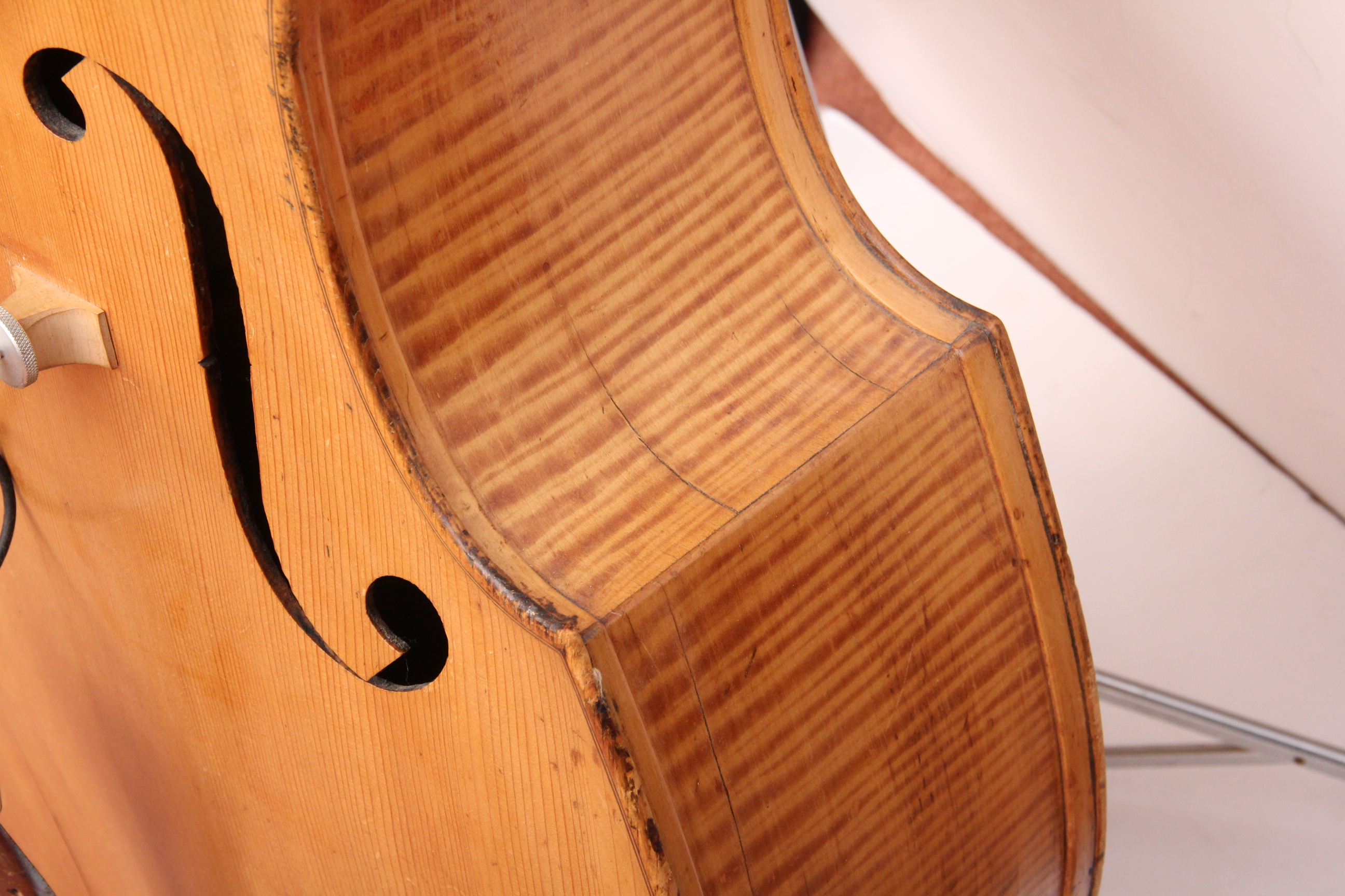 Antique Standing Bass with Electric Pickups