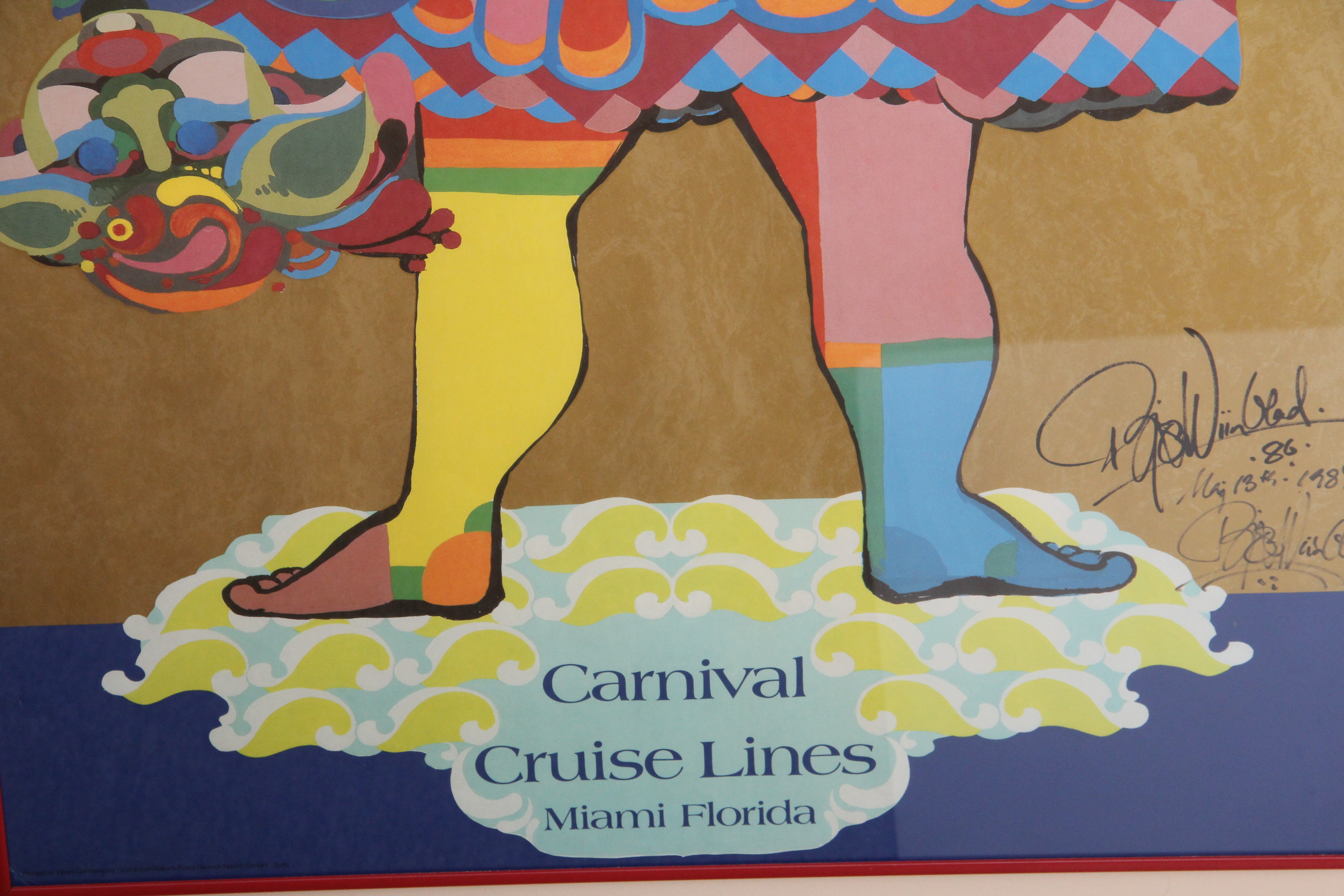 1986 Carnival Cruise Lines Poster by Bjørn Wiinblad