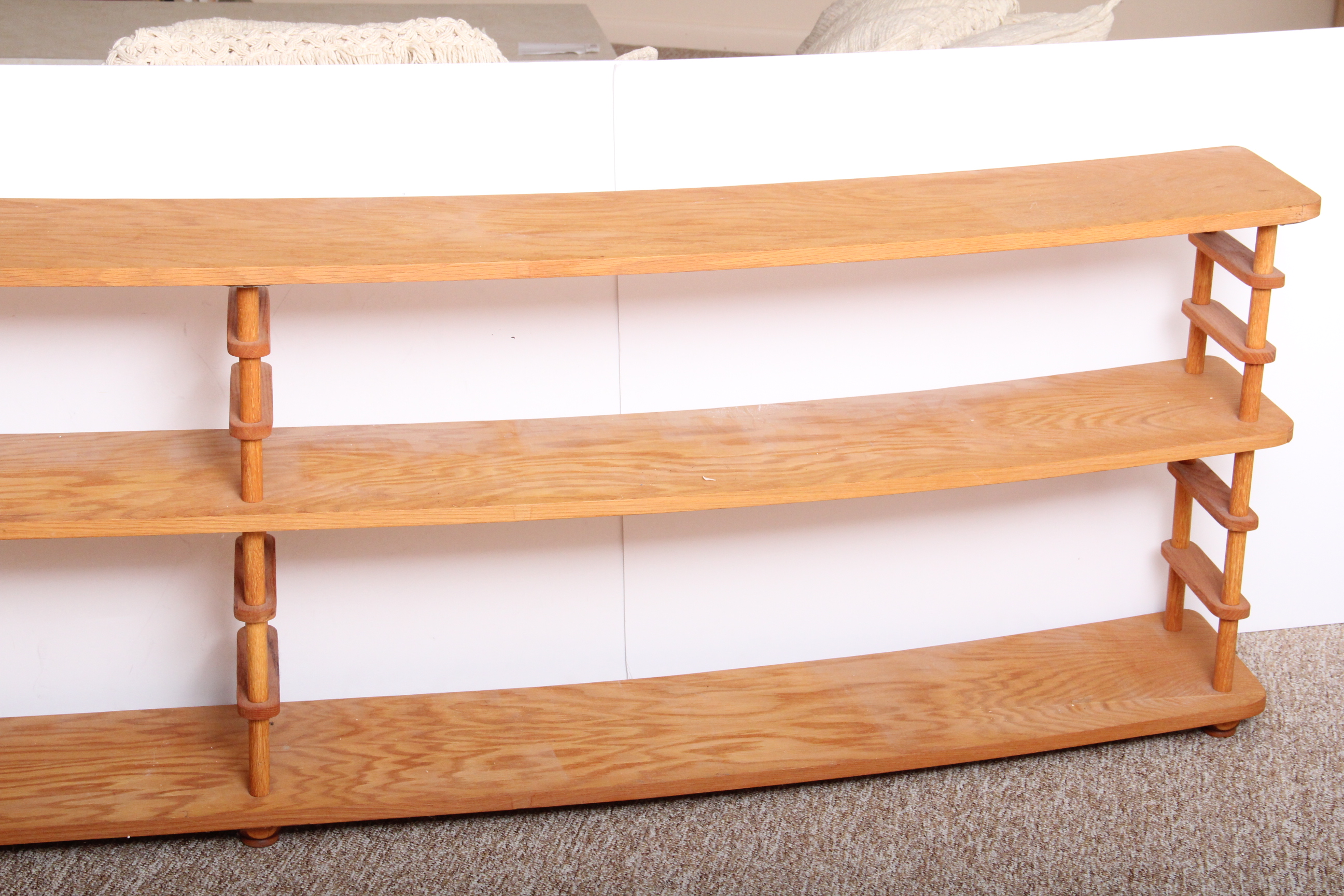 Custom Built Curved Pine Bookcase