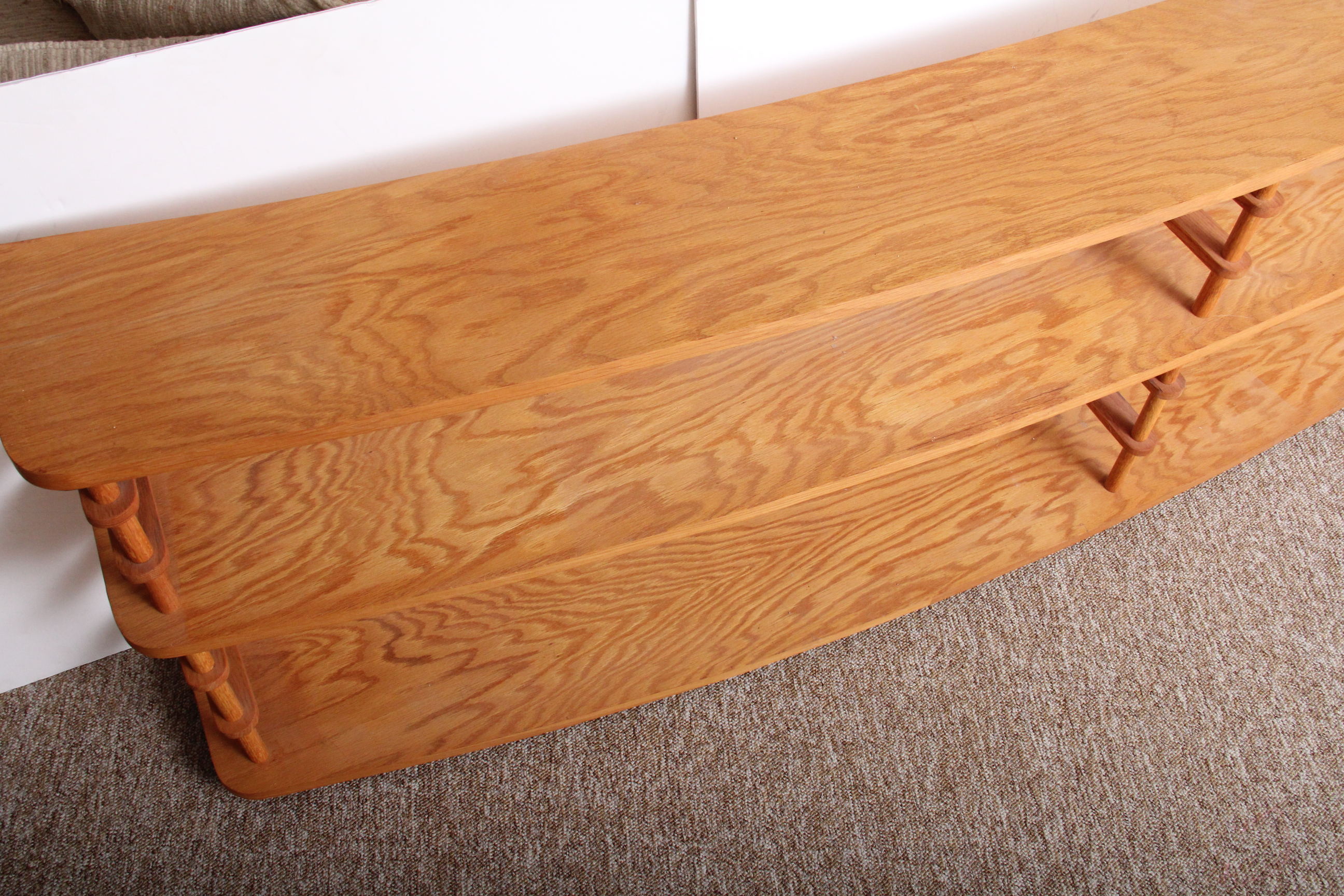 Custom Built Curved Pine Bookcase