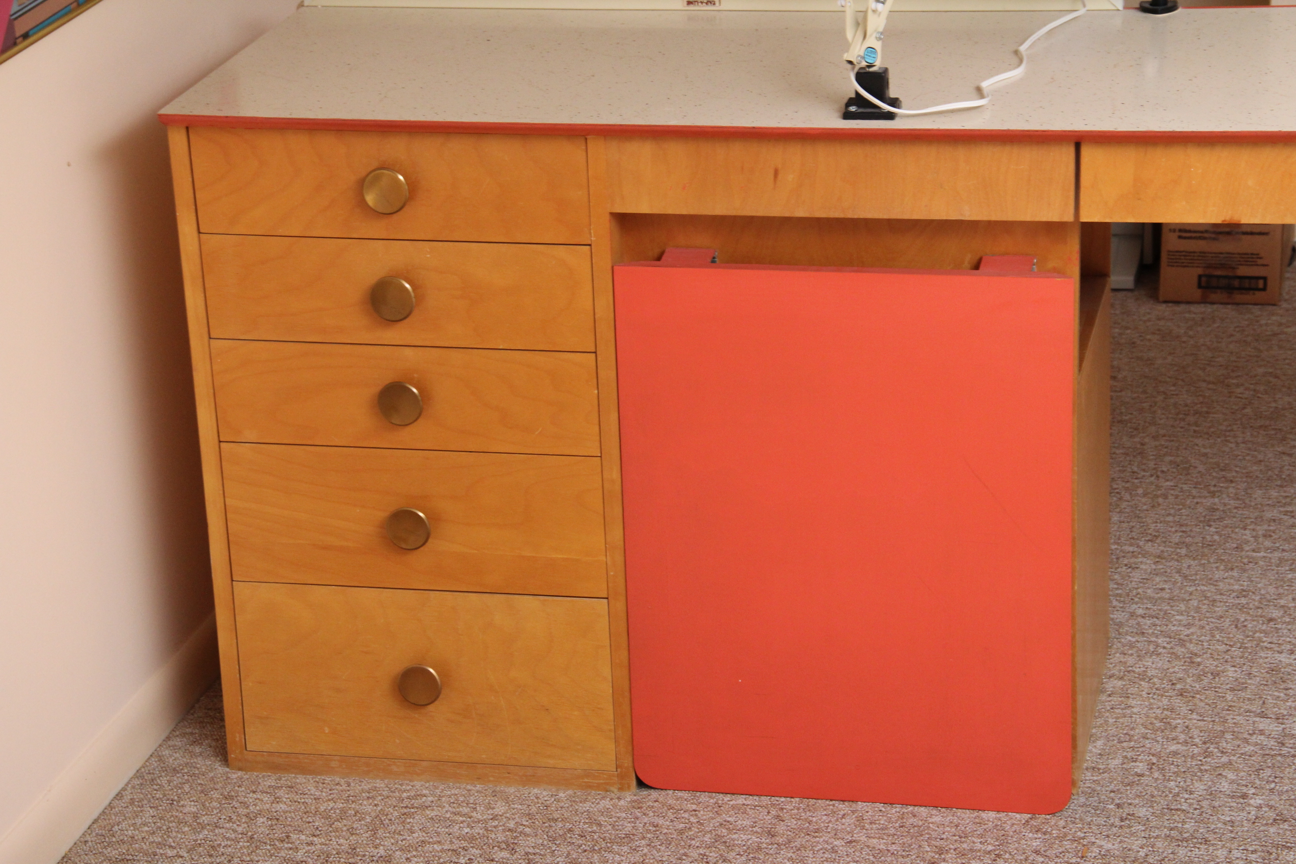 Vintage Typist Table with Light