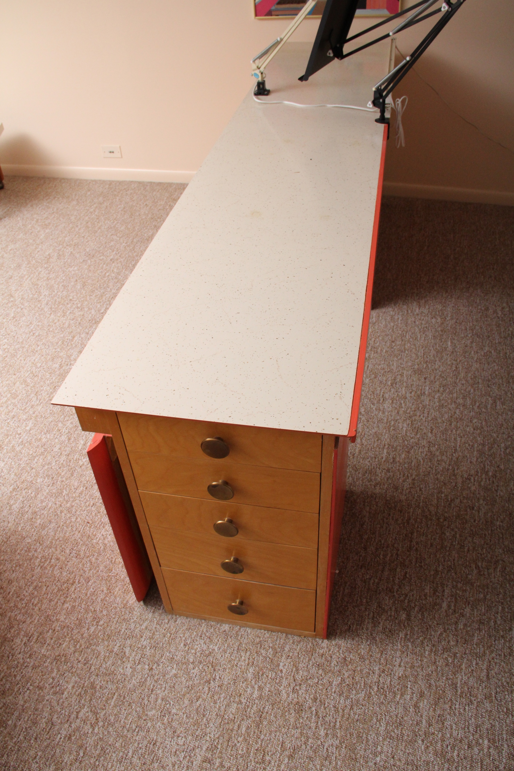 Vintage Typist Table with Light