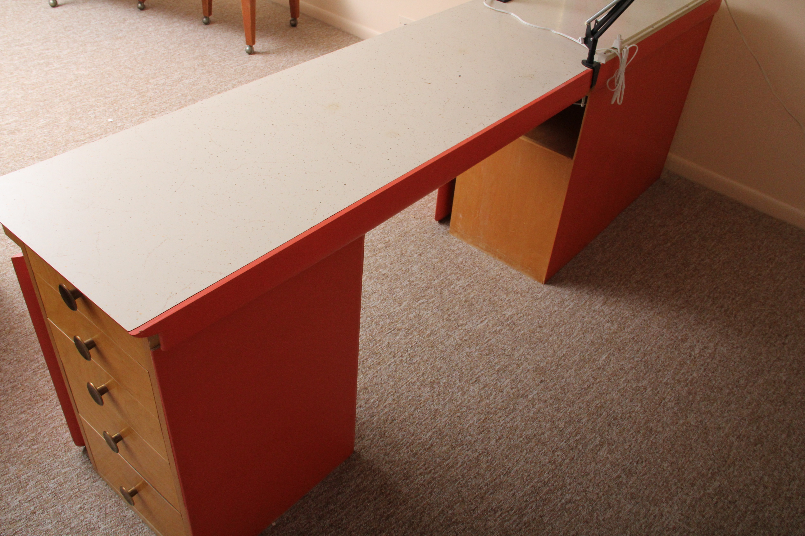 Vintage Typist Table with Light