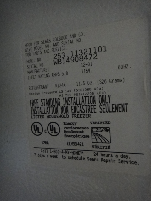 Kenmore Household Chest Freezer