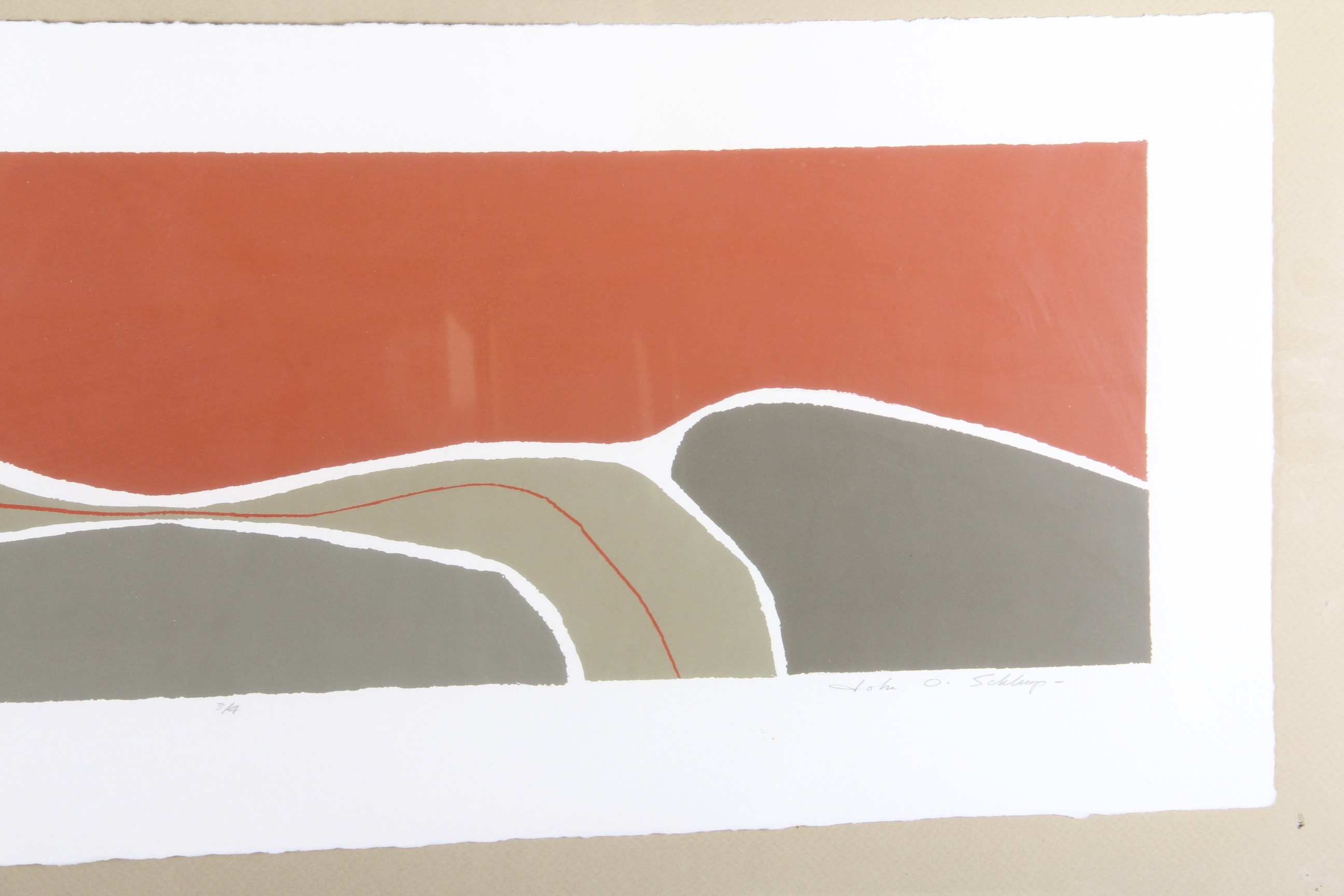 Serigraph of "Twinrocker Terrain" by John O. Schlump