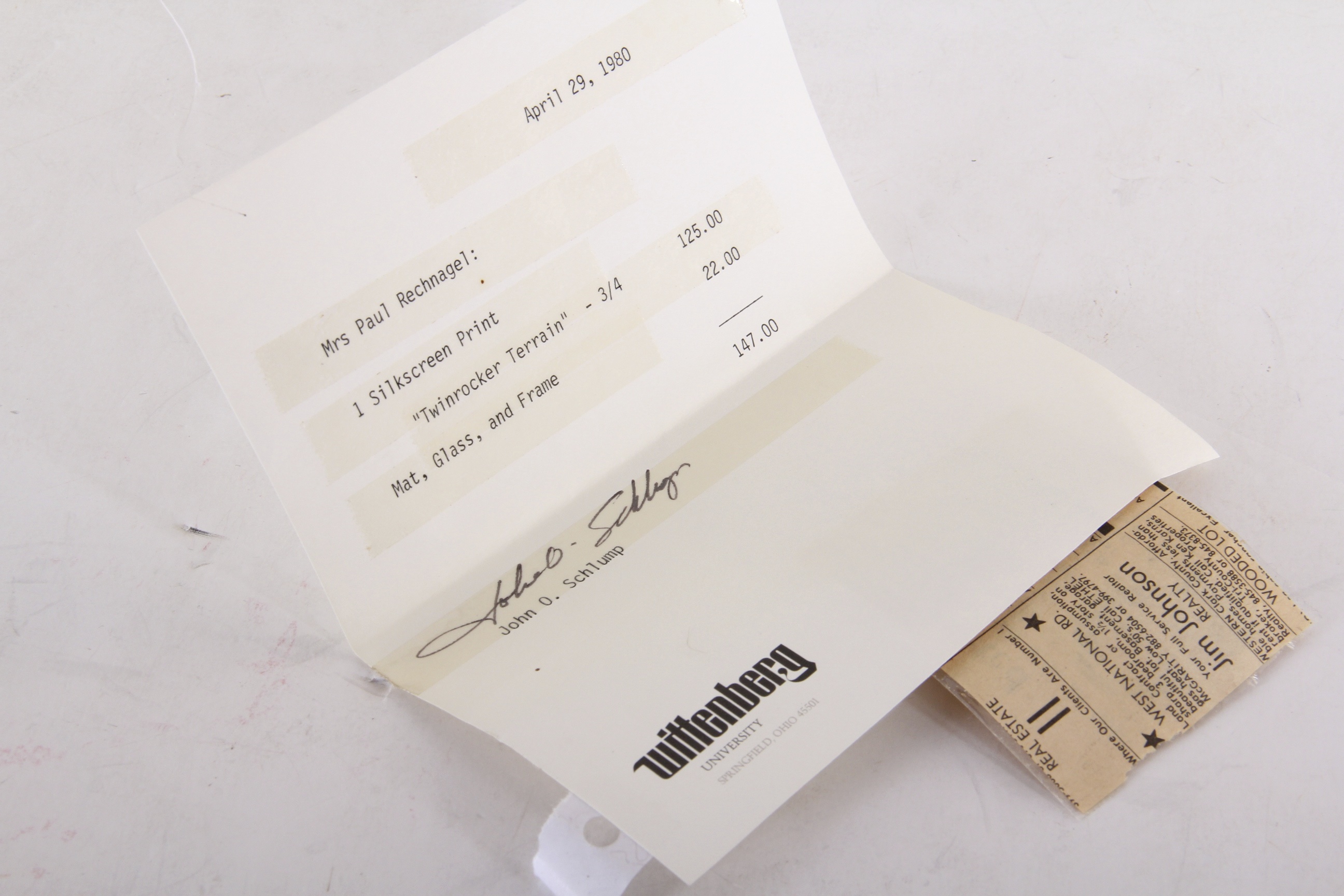 Serigraph of "Twinrocker Terrain" by John O. Schlump