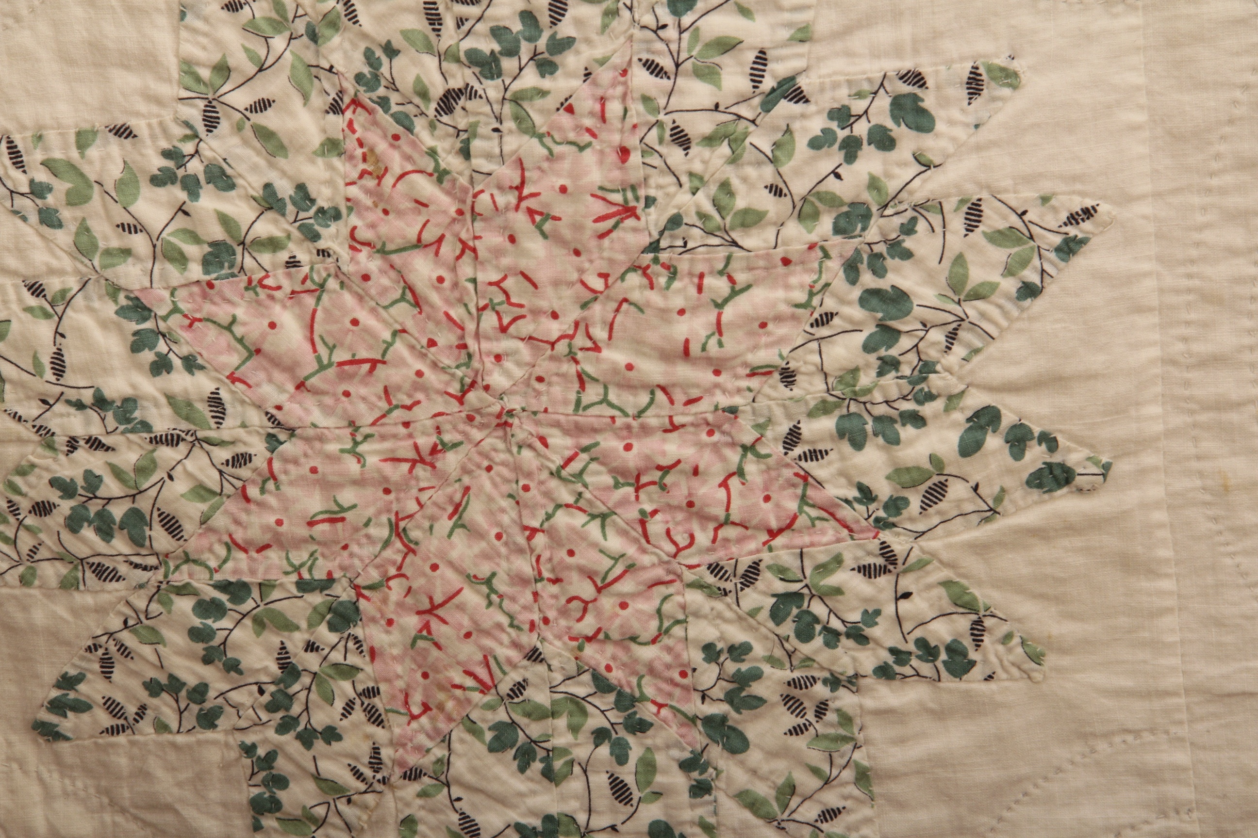 Circa 1920 Hand Stitched Carpenter Star Medallion Quilt