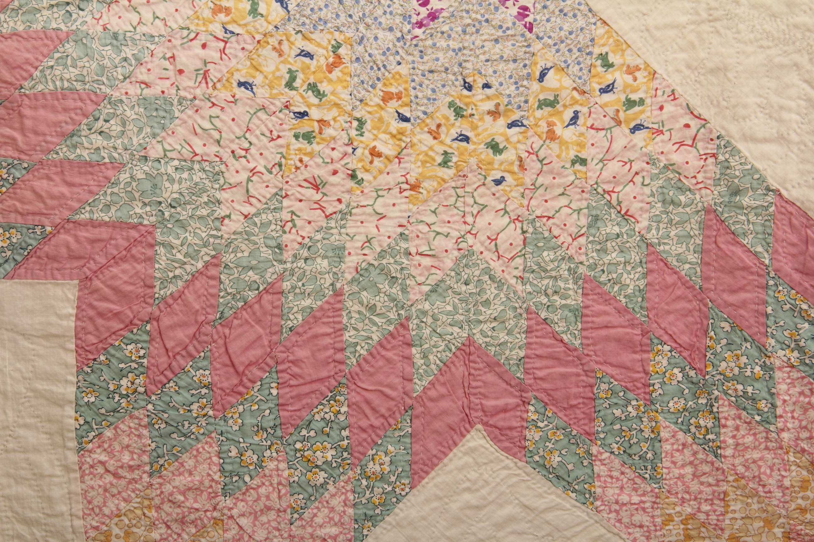Circa 1920 Hand Stitched Carpenter Star Medallion Quilt