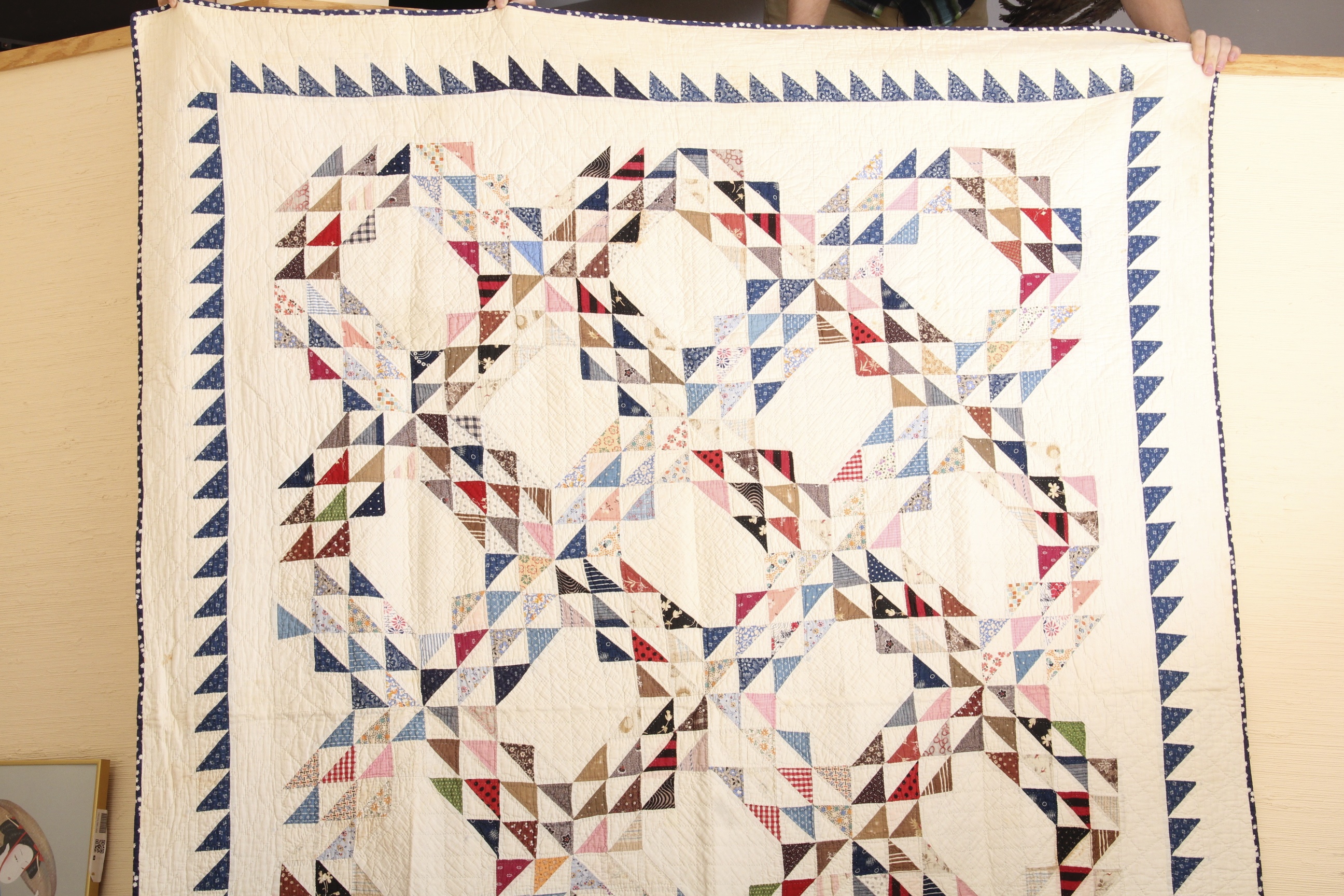 Circa 1920 Hand Stitched Ocean Waves Quilt