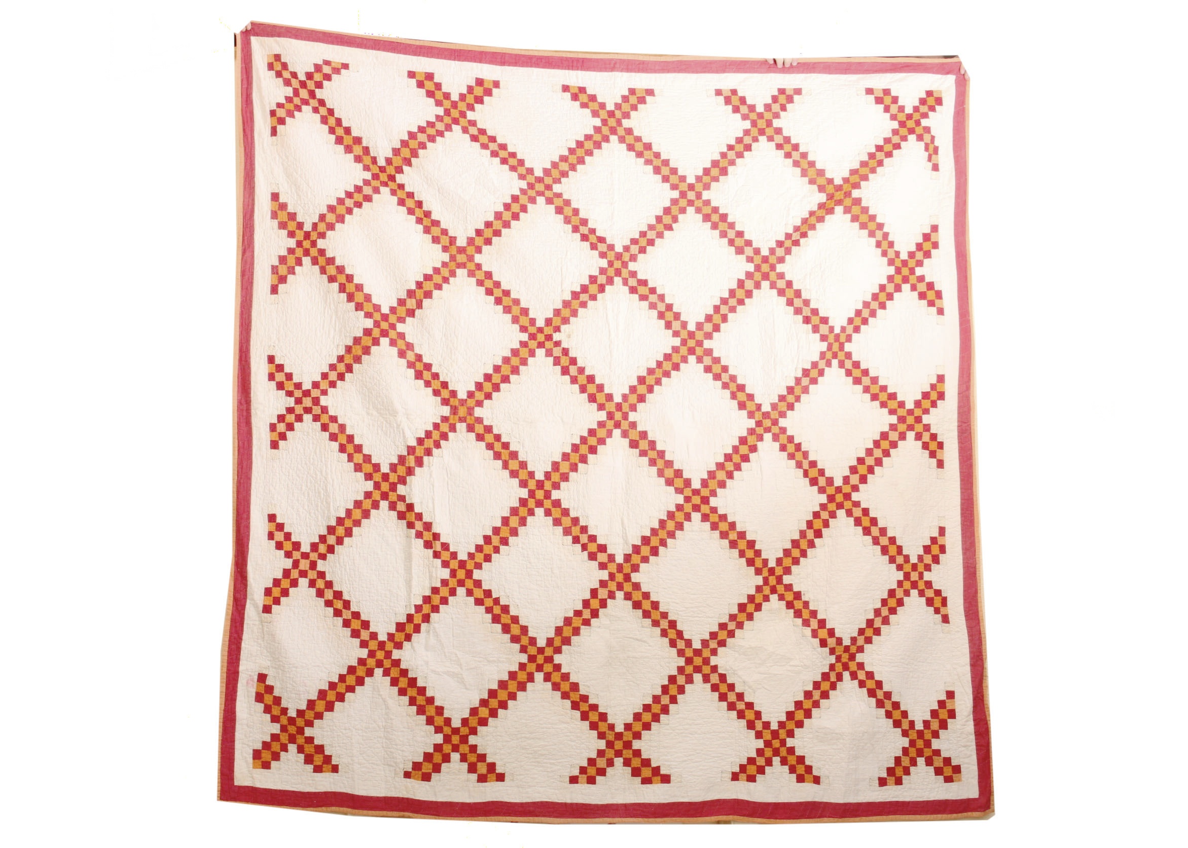 Circa 1920 Hand Stitched Double Irish Chain Quilt