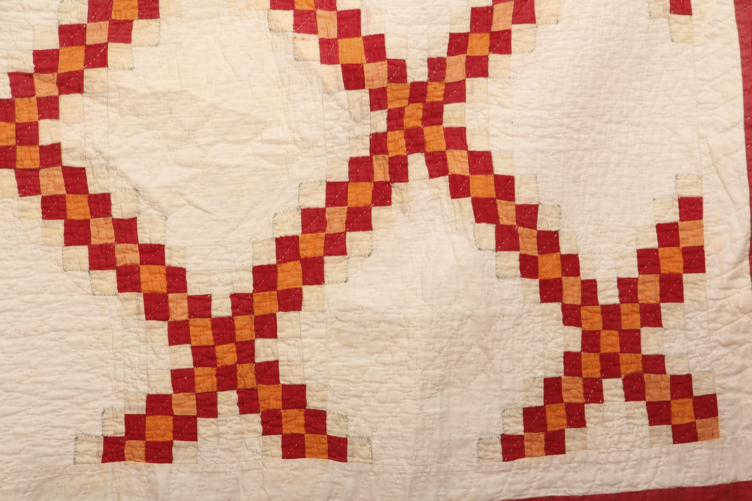 Circa 1920 Hand Stitched Double Irish Chain Quilt