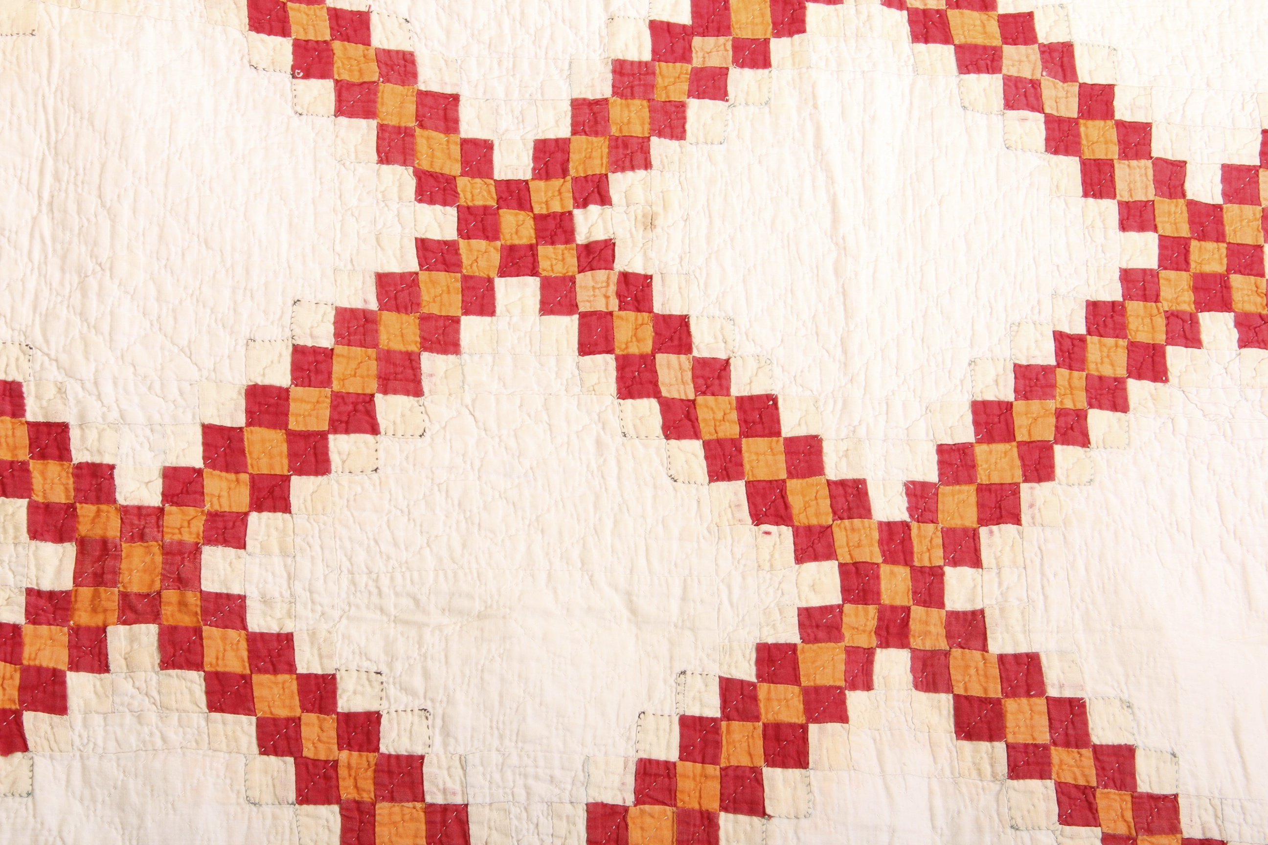 Circa 1920 Hand Stitched Double Irish Chain Quilt
