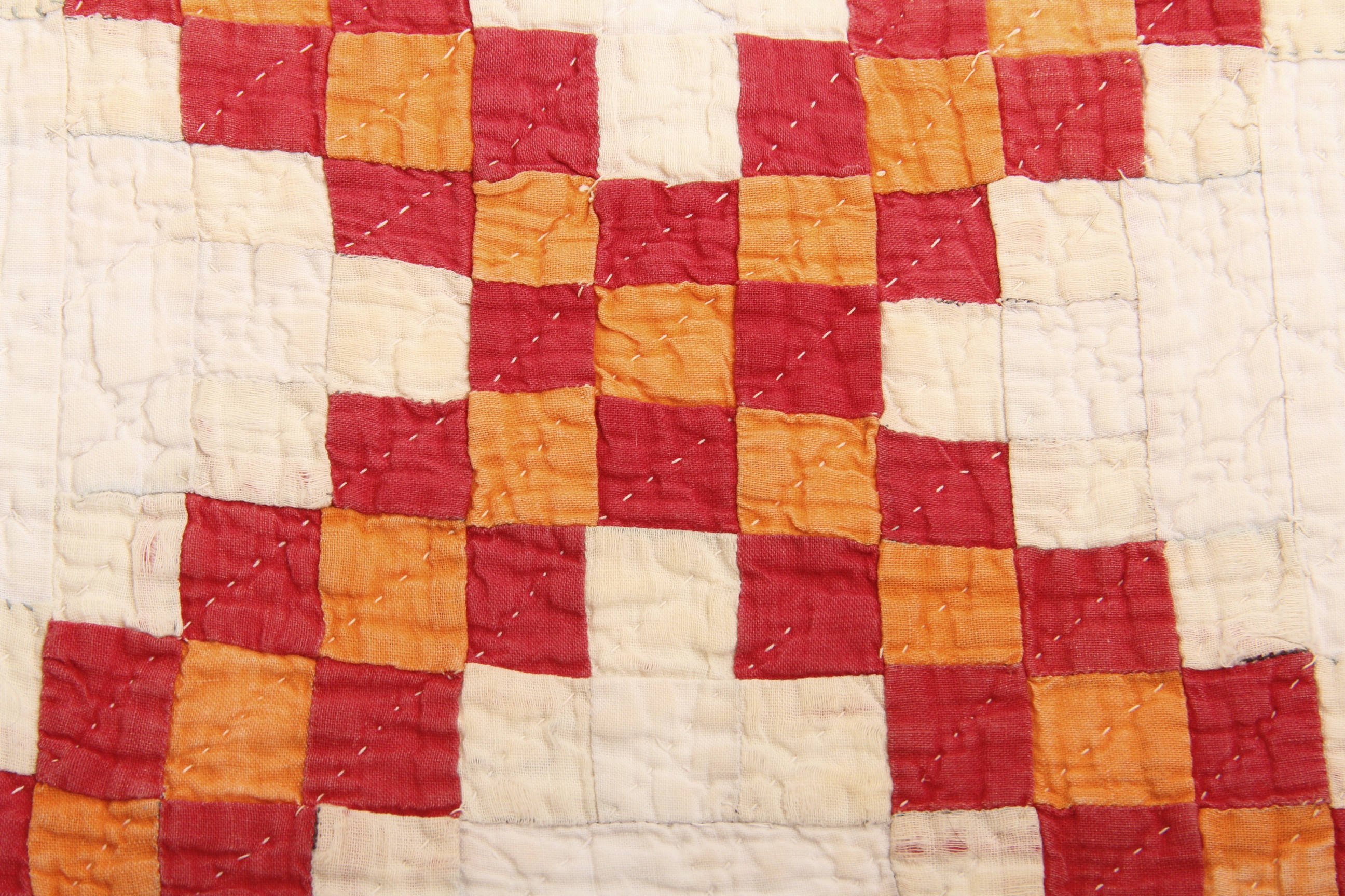 Circa 1920 Hand Stitched Double Irish Chain Quilt