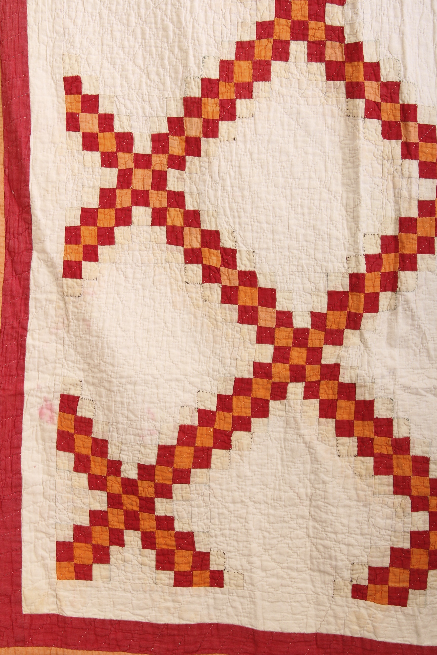 Circa 1920 Hand Stitched Double Irish Chain Quilt