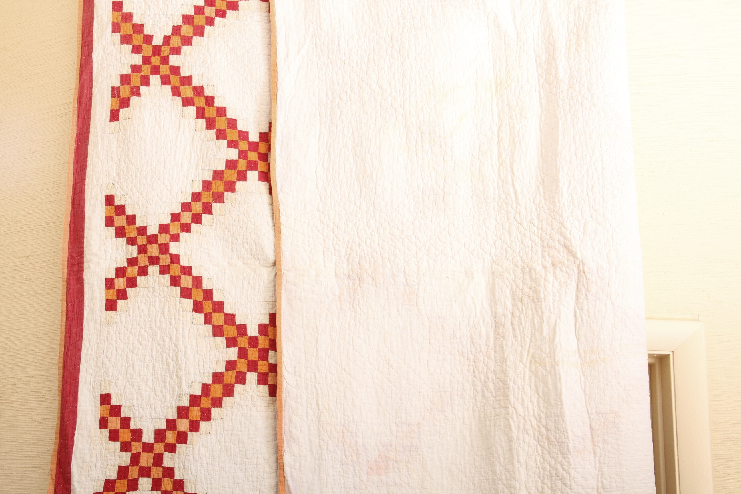 Circa 1920 Hand Stitched Double Irish Chain Quilt