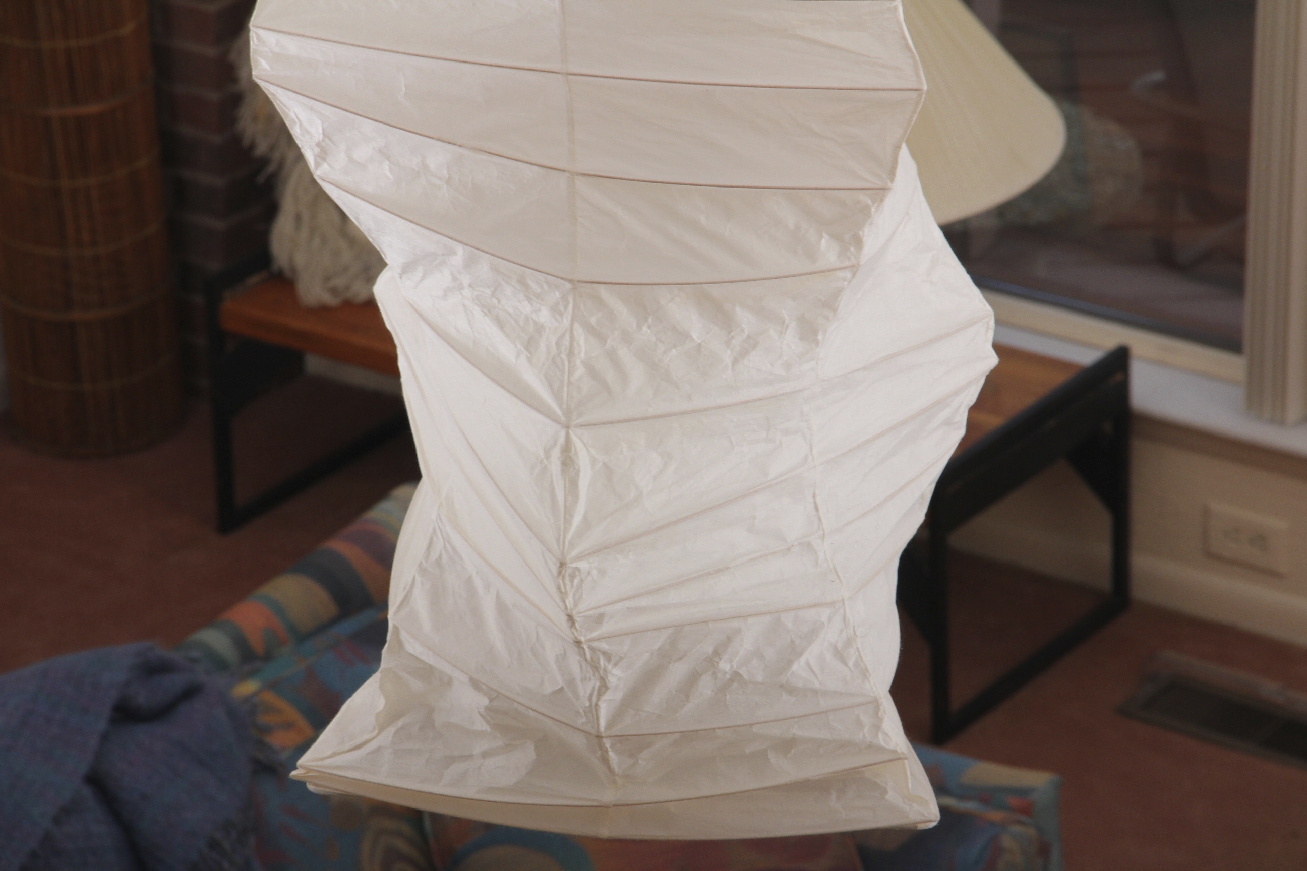 Pair of Isamu Noguchi Akari Paper Light Suspension Sculptures