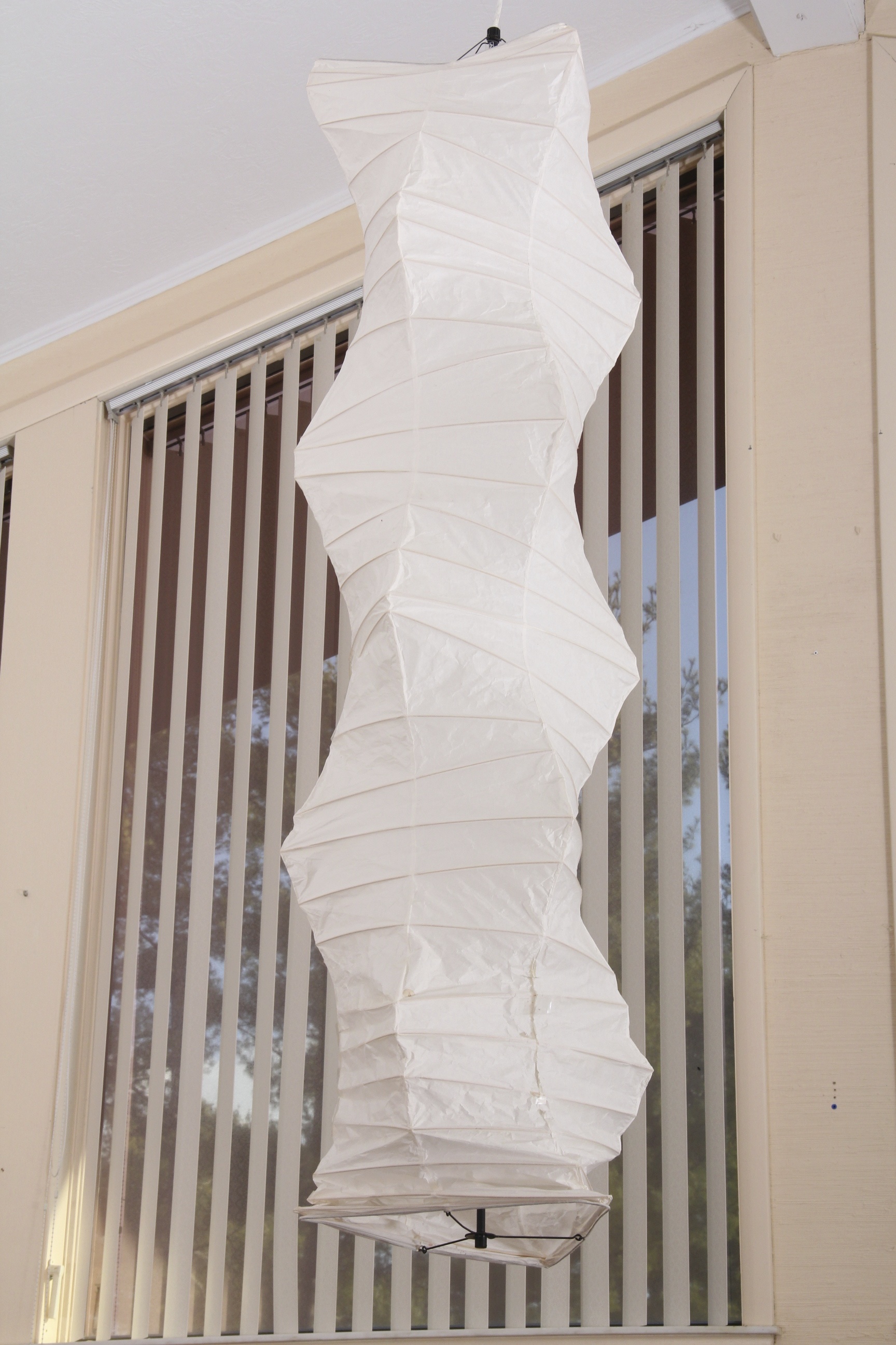 Pair of Isamu Noguchi Akari Paper Light Suspension Sculptures