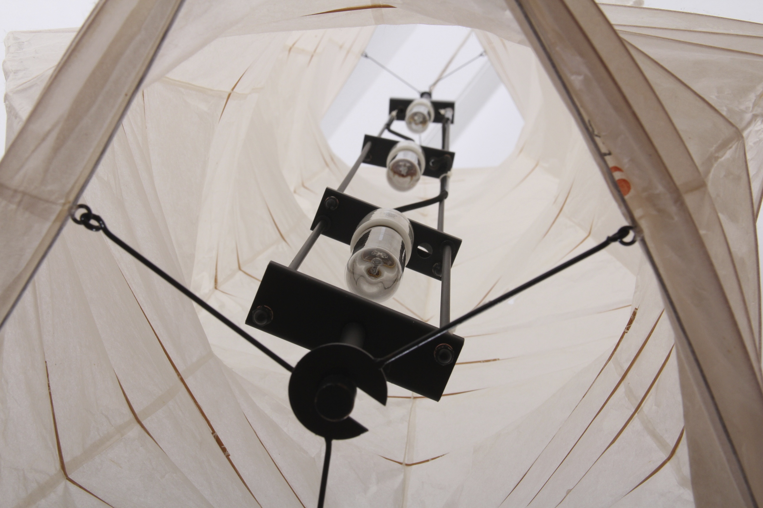 Pair of Isamu Noguchi Akari Paper Light Suspension Sculptures