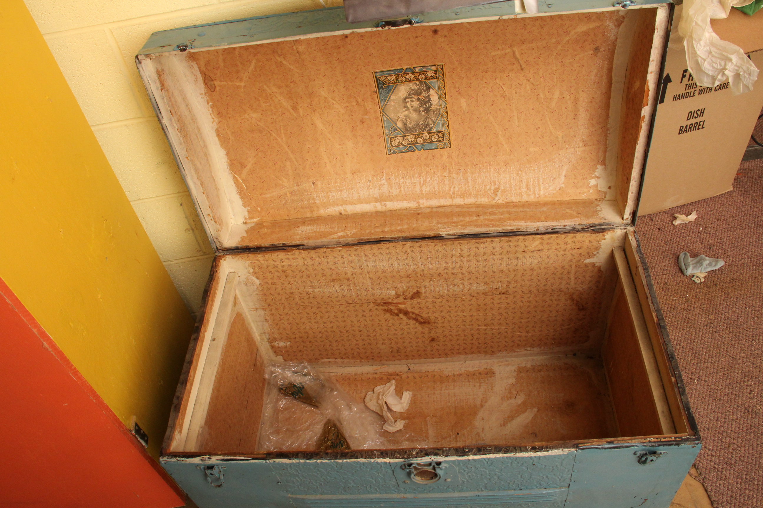 Antique Wood and Metal Chest