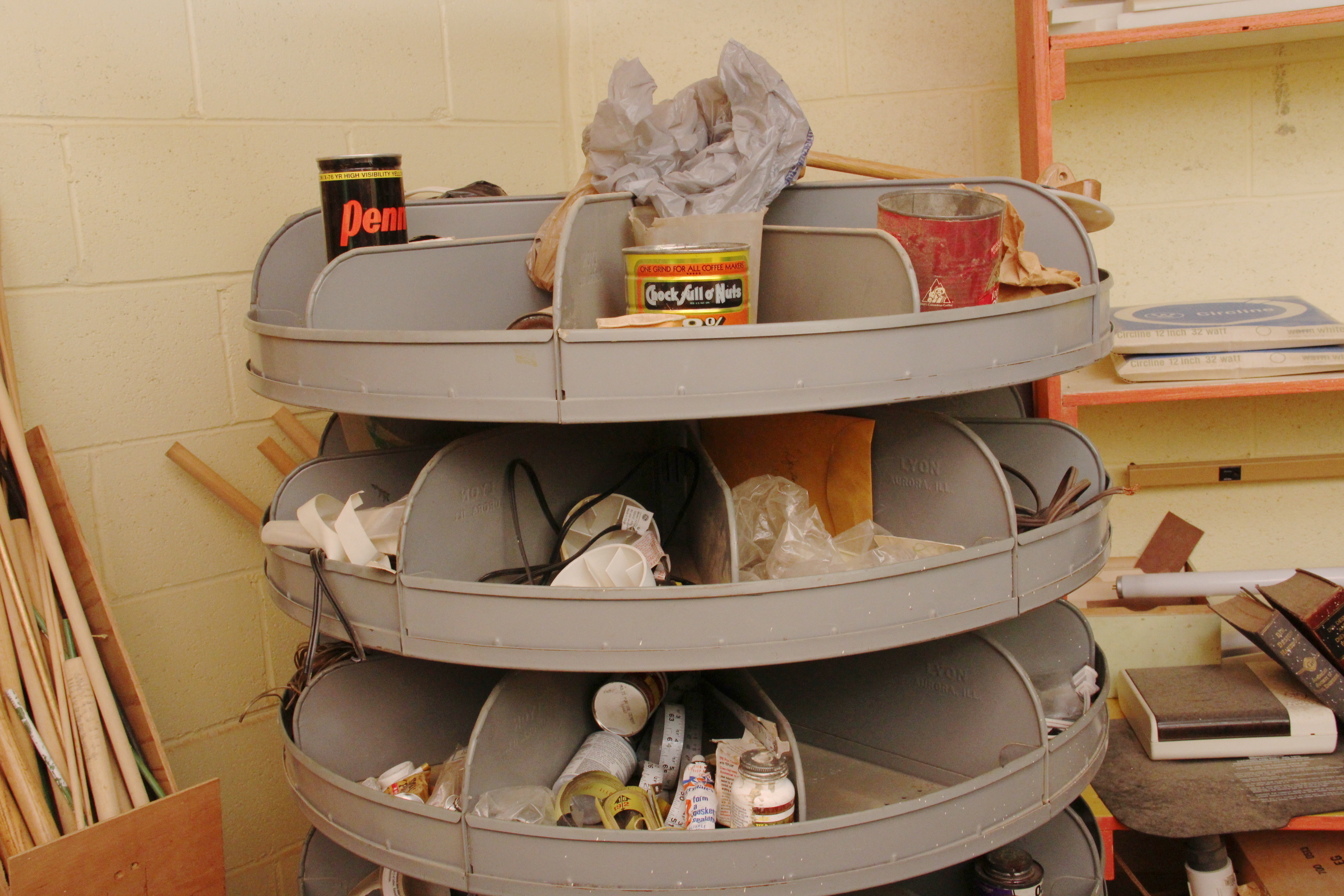 Metal Lyon Revolving Parts Storage Shelving