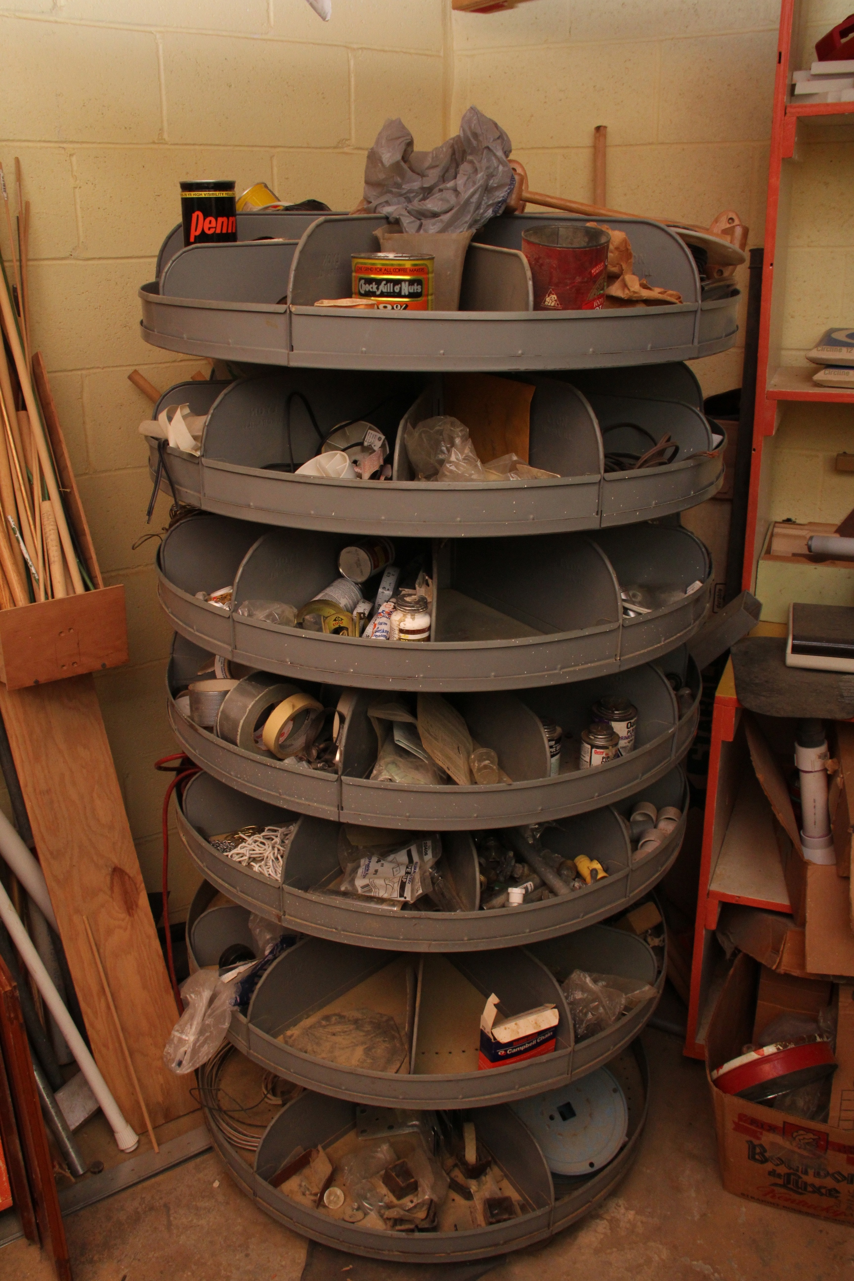 Metal Lyon Revolving Parts Storage Shelving