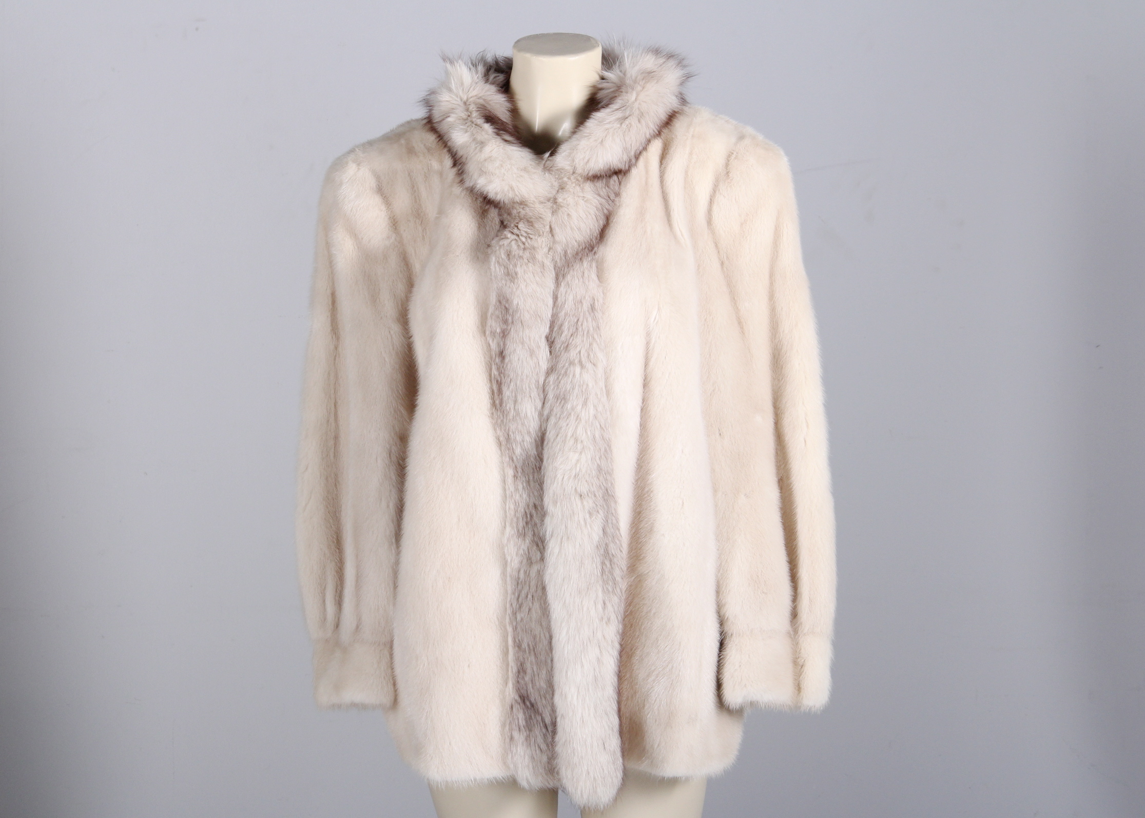 Women's Mink Coat with Fox Fur Collar