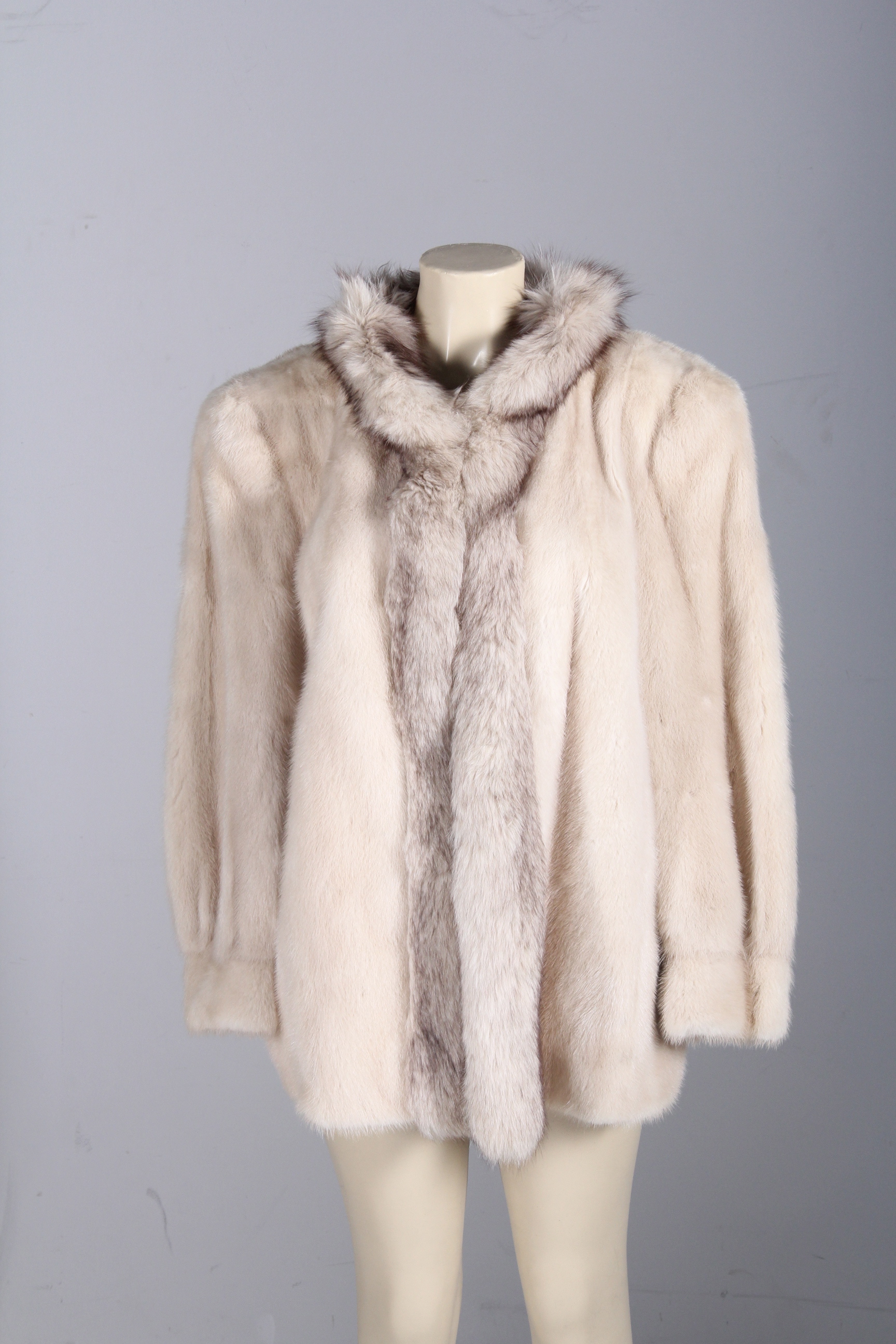 Women's Mink Coat with Fox Fur Collar