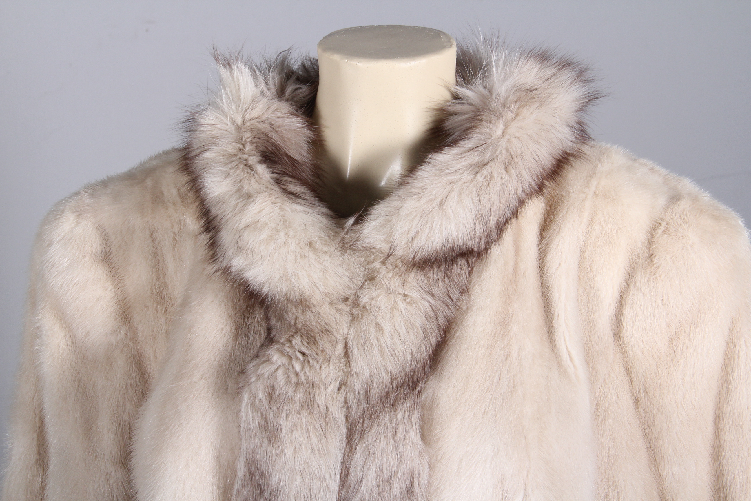 Women's Mink Coat with Fox Fur Collar