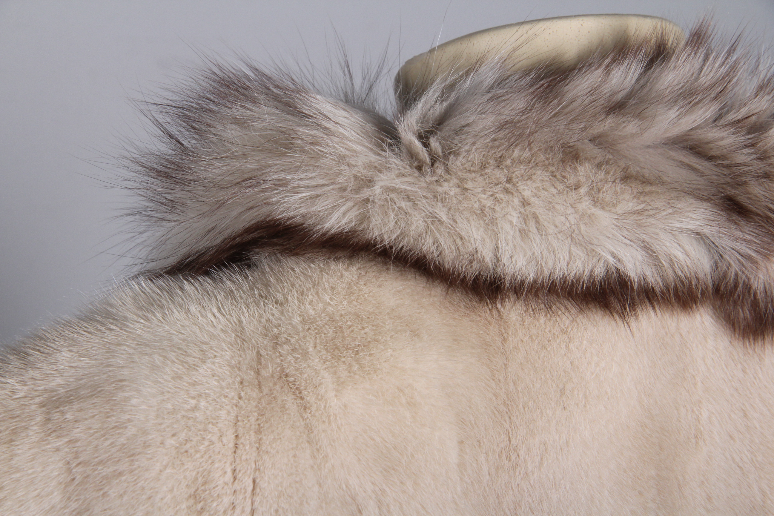 Women's Mink Coat with Fox Fur Collar