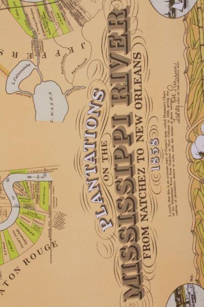 "Plantations of the Mississippi River" Offset Lithograph Map