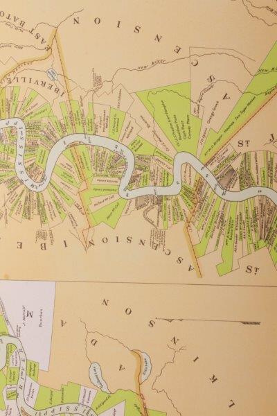 "Plantations of the Mississippi River" Offset Lithograph Map