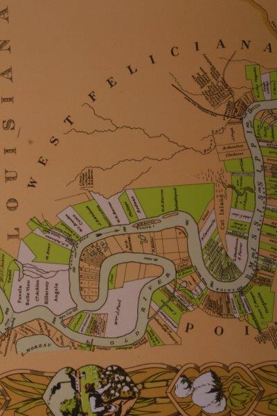 "Plantations of the Mississippi River" Offset Lithograph Map