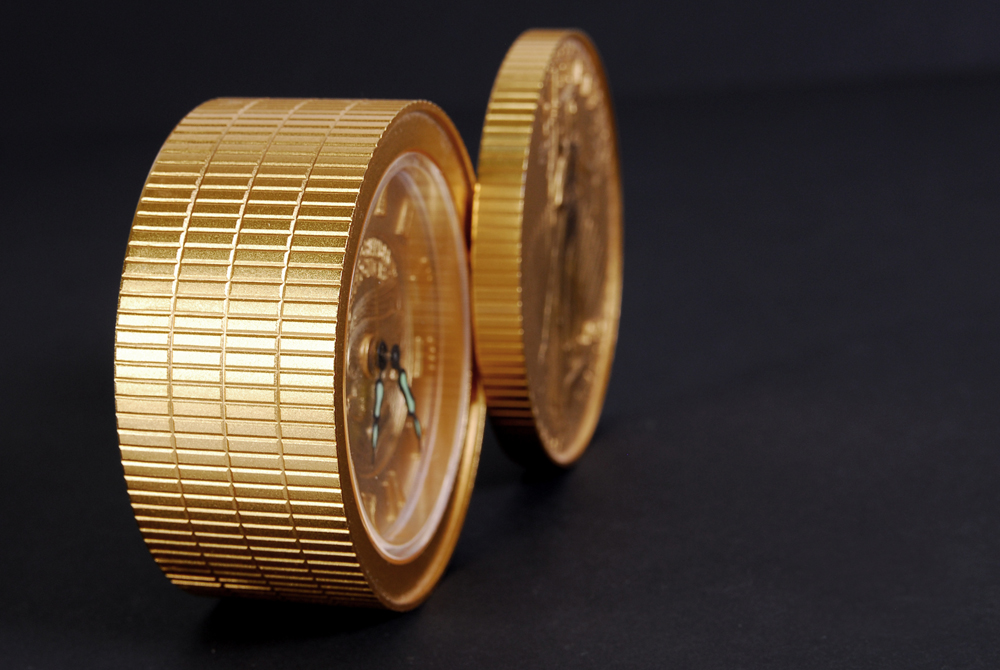 Bulova Twenty Dollar Gold Coin Lady Liberty Alarm Clock