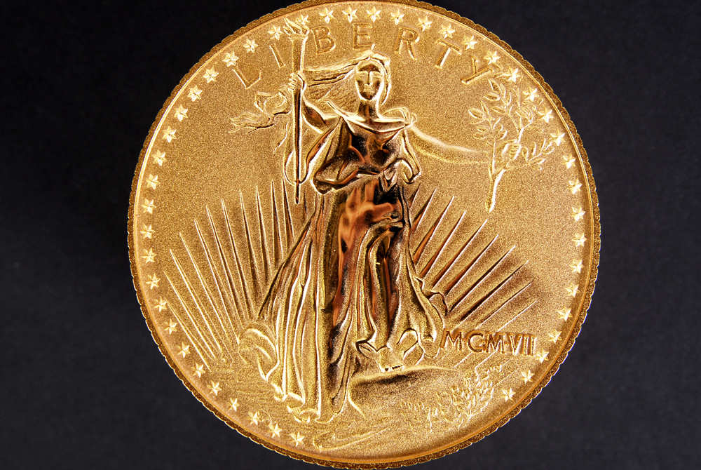 Bulova Twenty Dollar Gold Coin Lady Liberty Alarm Clock