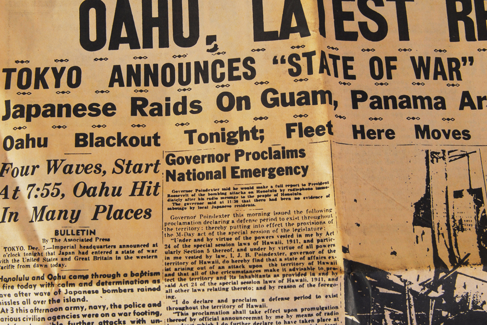 Historic "Honolulu Star-Bulletin" Newspaper: Pearl Harbor Attack
