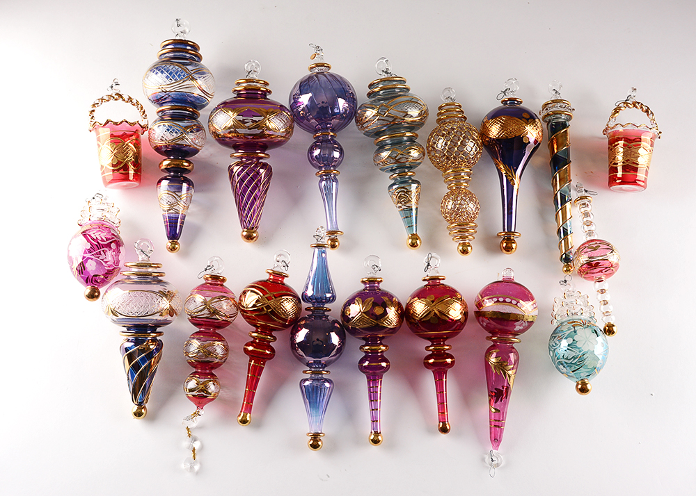 Vintage Glass Christmas Tree Ornaments