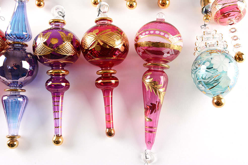 Vintage Glass Christmas Tree Ornaments