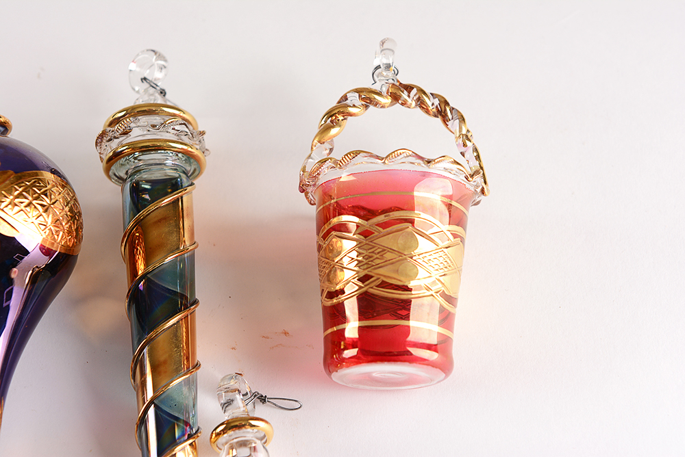 Vintage Glass Christmas Tree Ornaments