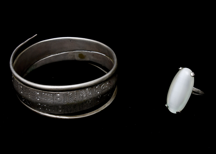 Pair of Silver-Toned Jewelry Pieces