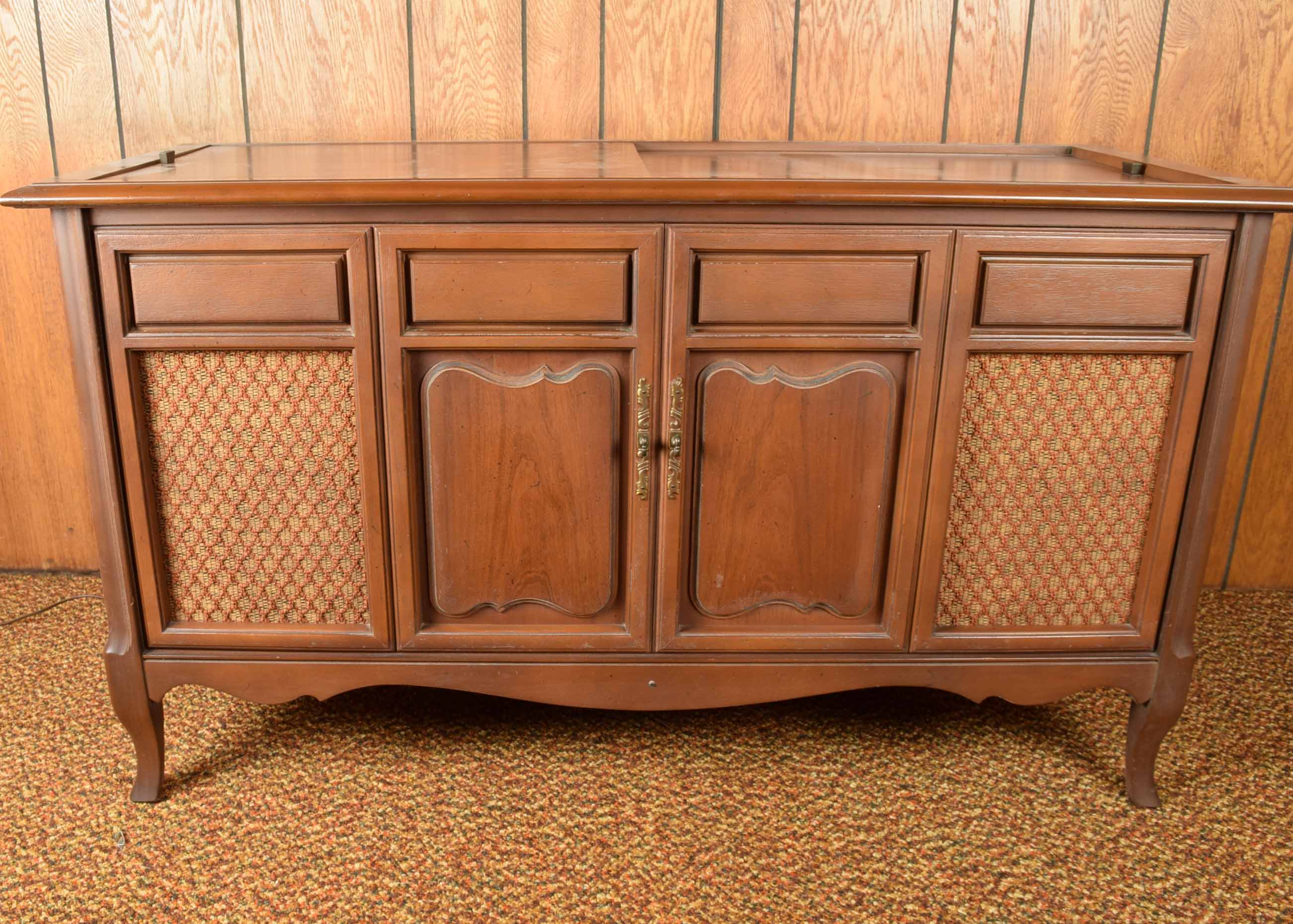 Vintage Turntable Stereo Console