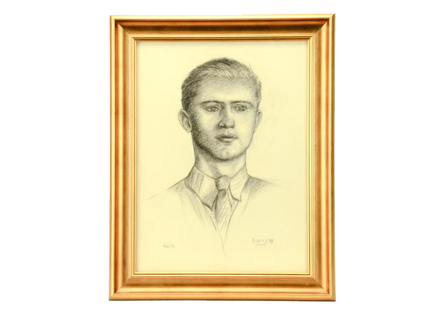 Evelyn Levy Shaw Original Charcoal Drawing "Carl"