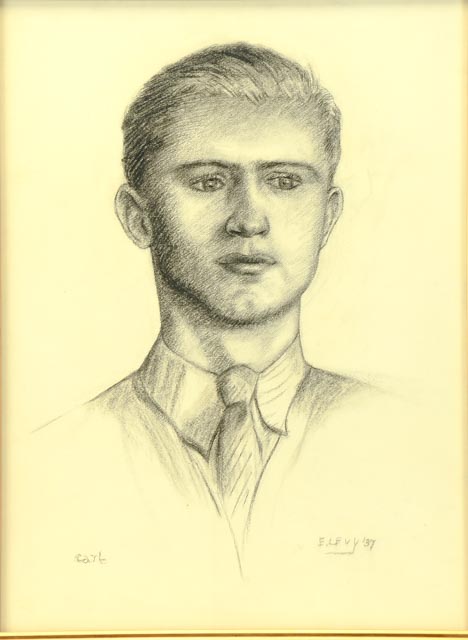 Evelyn Levy Shaw Original Charcoal Drawing "Carl"