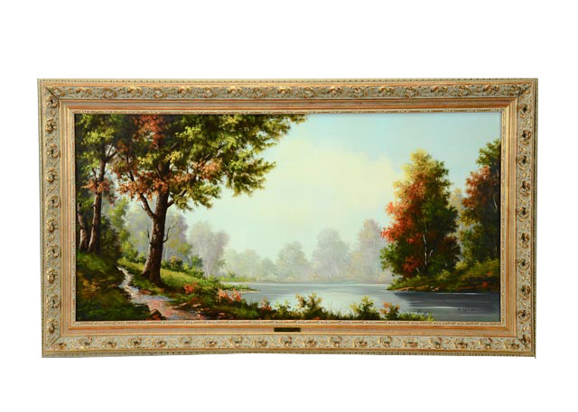 Hans Waller Vintage Oil on Canvas Landscape Painting